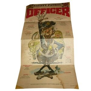 Vintage Topps TCG Safety Patrol Officer‎ Poster No 6 Humorous Satire 10x17 1960s